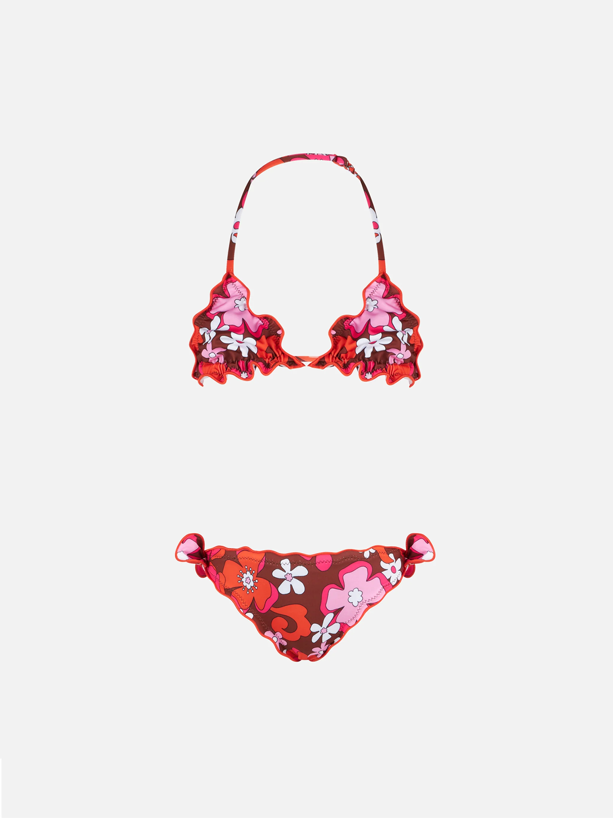 Triangelbikini voor meisjes met bloemenprint