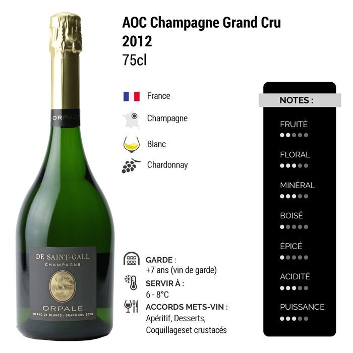 From Saint-Gall Champagne Grand Cru Blanc de Blancs Cuvée Orpale Brut 2012 (75cl)