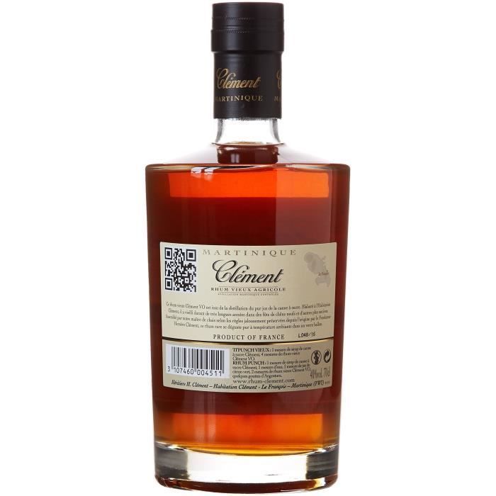 Rum Clément VO - Rum agrícola envelhecido - 40% ABV - 70cl