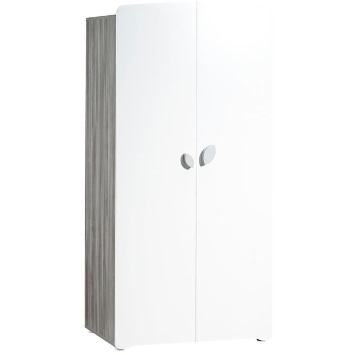 Leaf trio baby bedroom set: 120x60 cot, changing table and wardrobe - Babyprice - White
