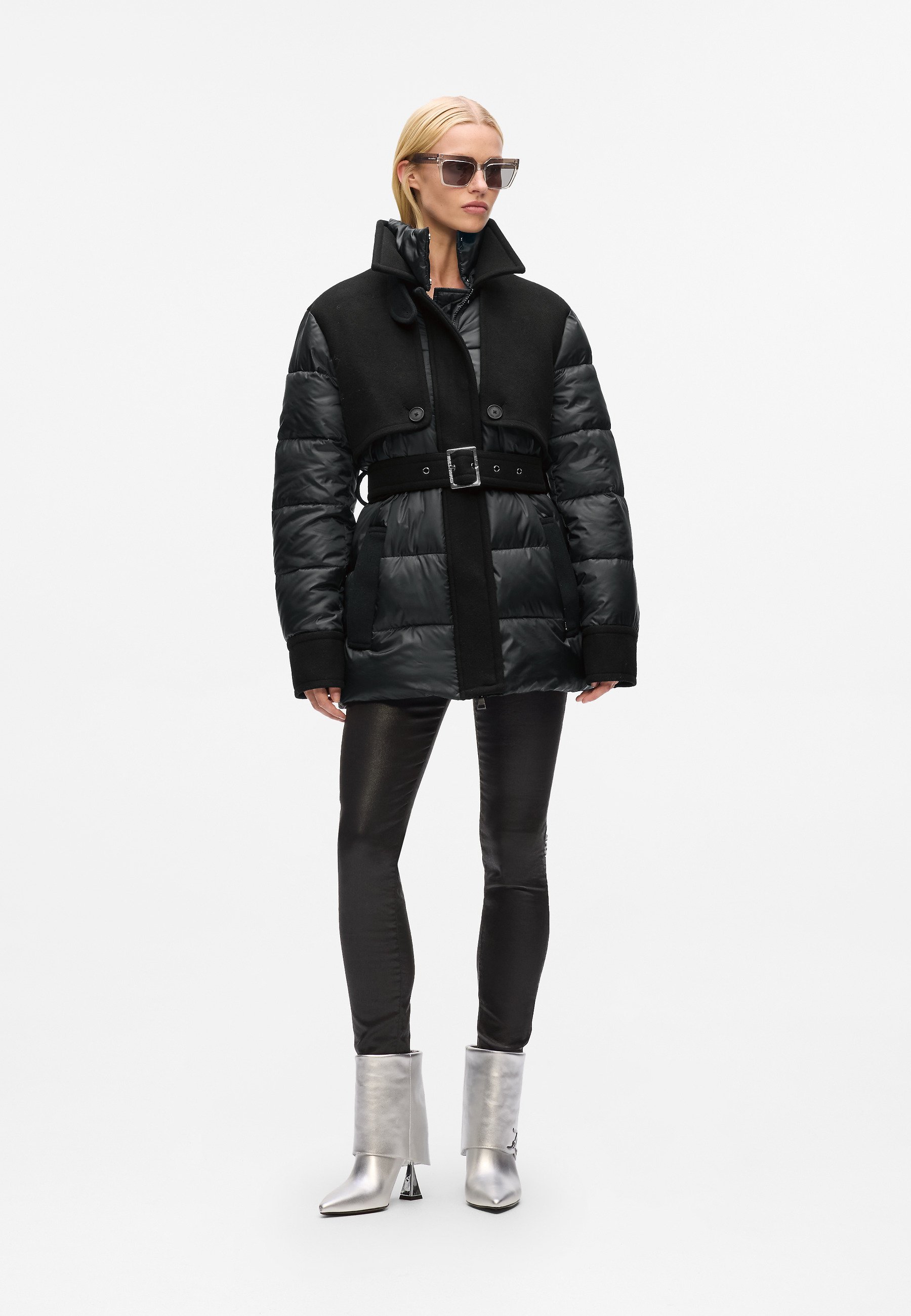 KARL LAGERFELD MIX MEDIA SHORT PADDED - Winterjas - zwart