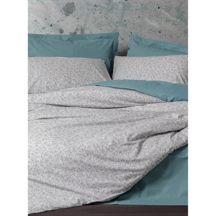 Set di biancheria da letto - 1 copripiumino 220 x 240 cm + 2 federe 60 x 60 cm - 100% cotone rinforzato - Menta