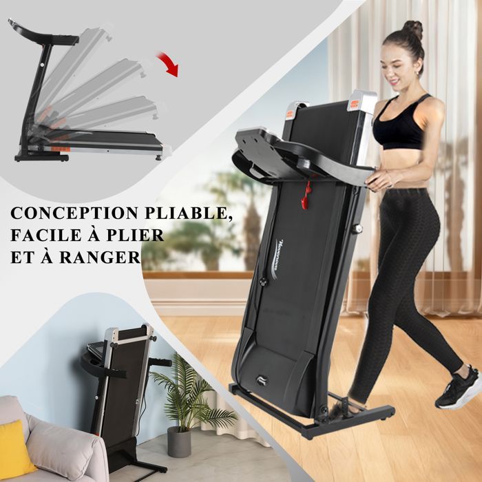 Tapis roulant elettrico pieghevole Novonova con velocità regolabile, schermo LCD, Bluetooth, 12 programmi NV1025