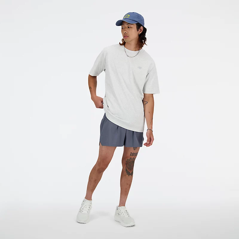 Męska bawełniana koszulka sportowa - ASH HEATHER