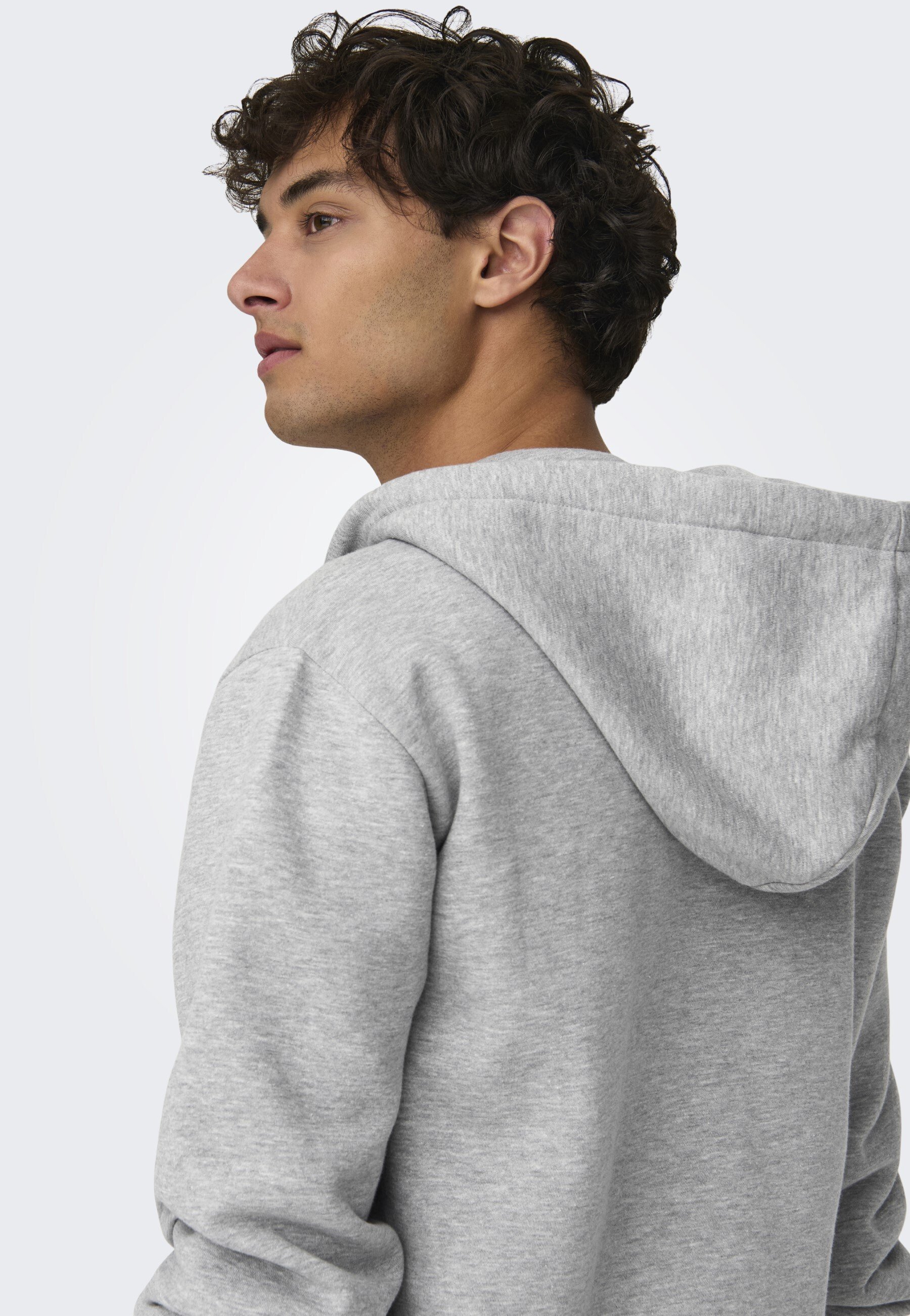 Sweat à capuche Only & Sons ONSCERES LIFE - Gris clair