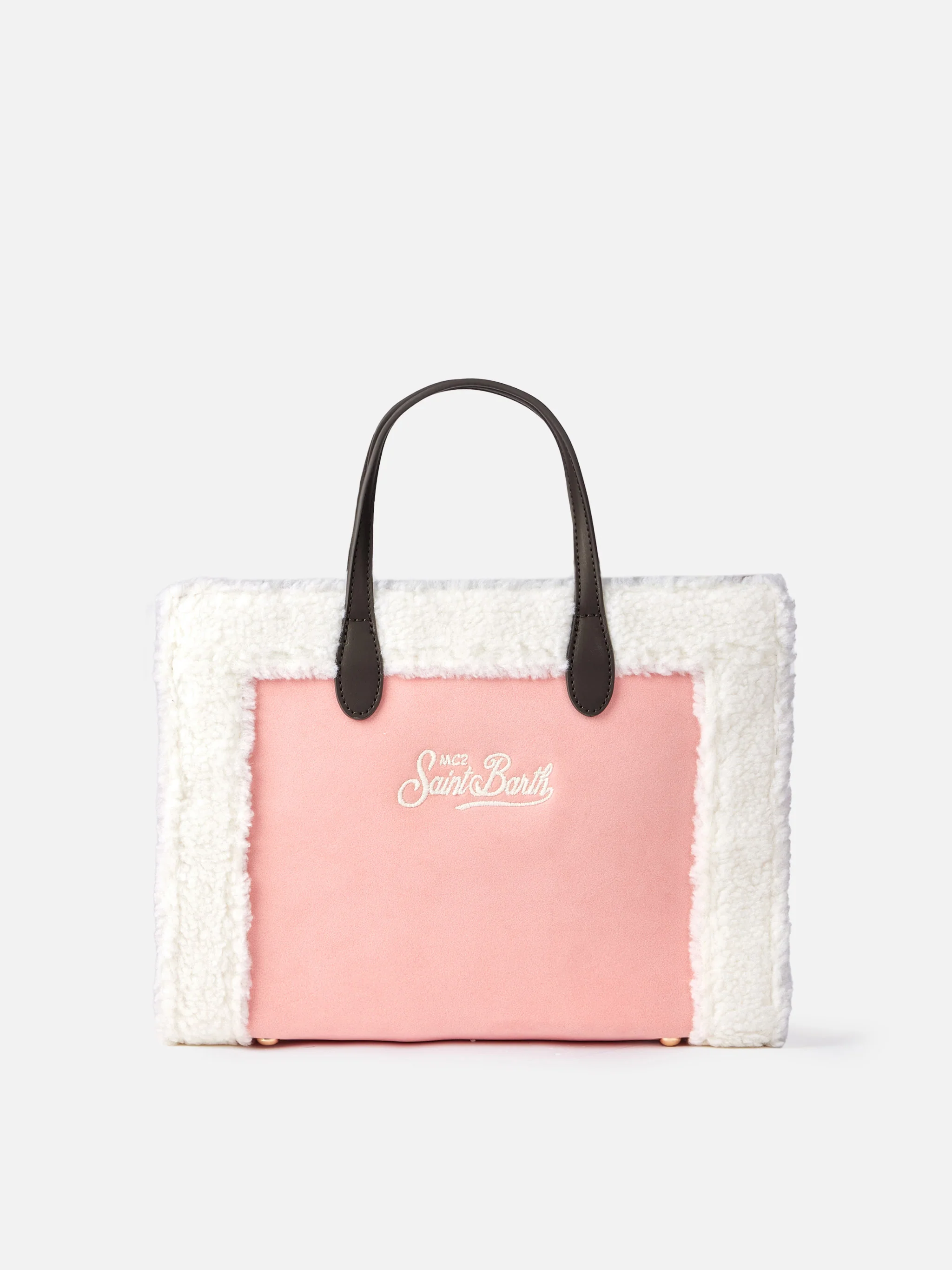 Roze Vivian-tas met sherpa-details