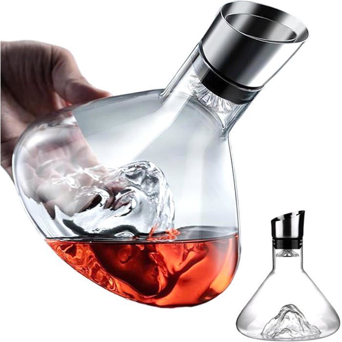 Aérateur de vin cristallin - DOK - 1500 ml - Carafe élégante - Fond iceberg - Transparent clair