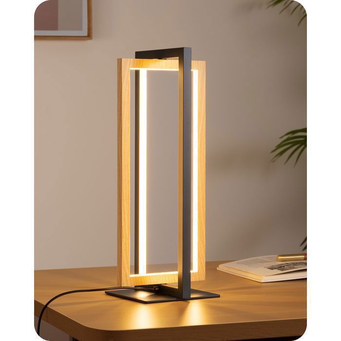 Lámpara de mesa LED metálica EDISHINE con 3 temperaturas de color, lámpara de mesita de noche regulable de forma continua, 750 lúmenes.