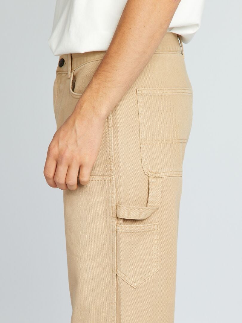 Jeansy Straight Jeans - - BEŻOWE
