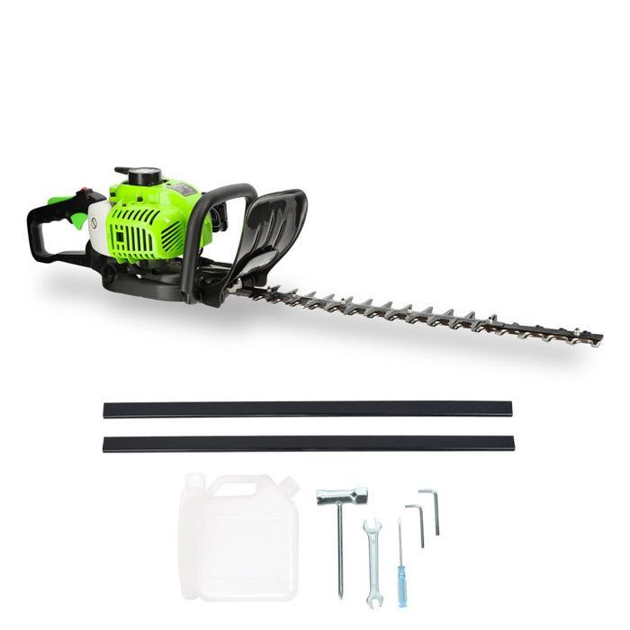 Taille-haie thermique - Moteur 2 temps 25,4 cm3 - Longueur de coupe 60cm - Réservoir 230ml - Anti-vibrations - Poignée rotative
