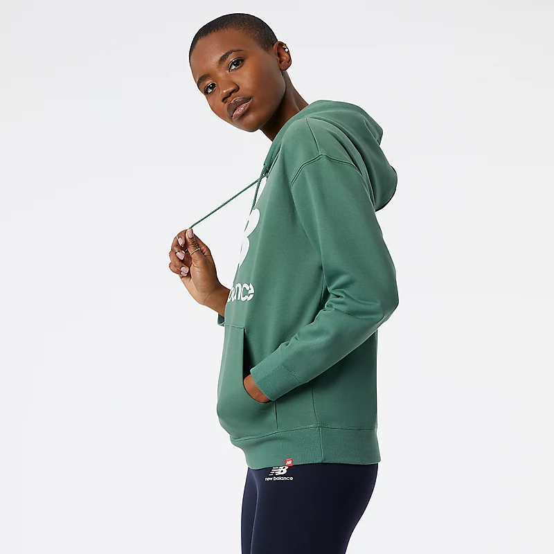 Γυναικείο oversized φούτερ με κουκούλα NB Essentials με λογότυπο Stacked - JADE