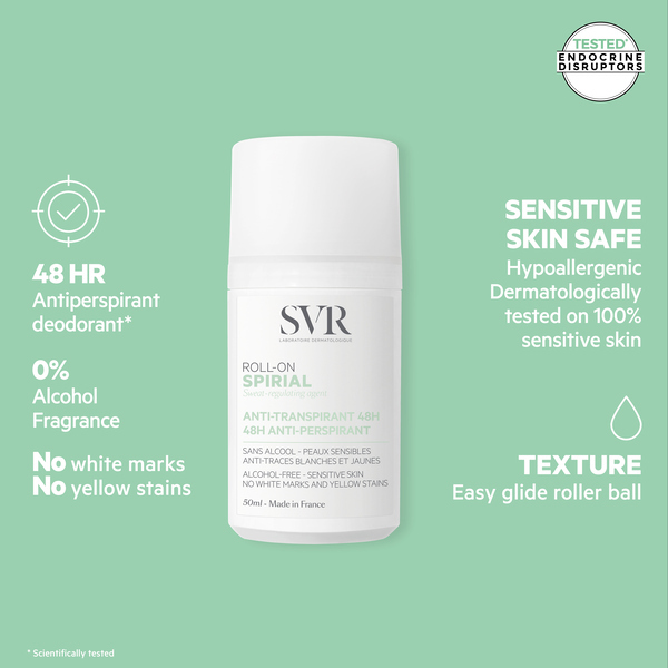SVR SPIRIAL Deodorant roll-on anti-transpirant 48 ore, 50 ml