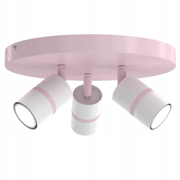 Lampa sufitowa regulowane spoty gu10 różowy pudrowy