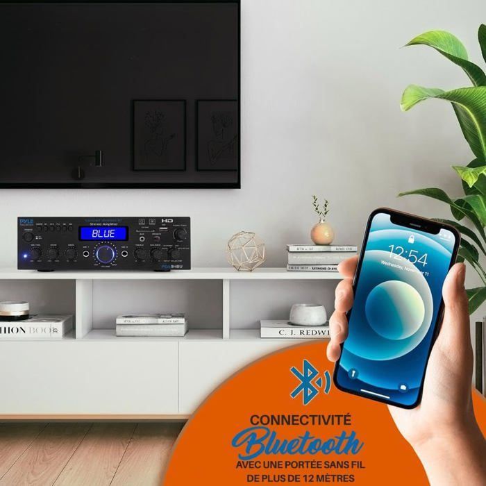 Amplificatore multicanale Bluetooth Pyle da 200 W – HDMI, USB/SD, FM, microfono, telecomando