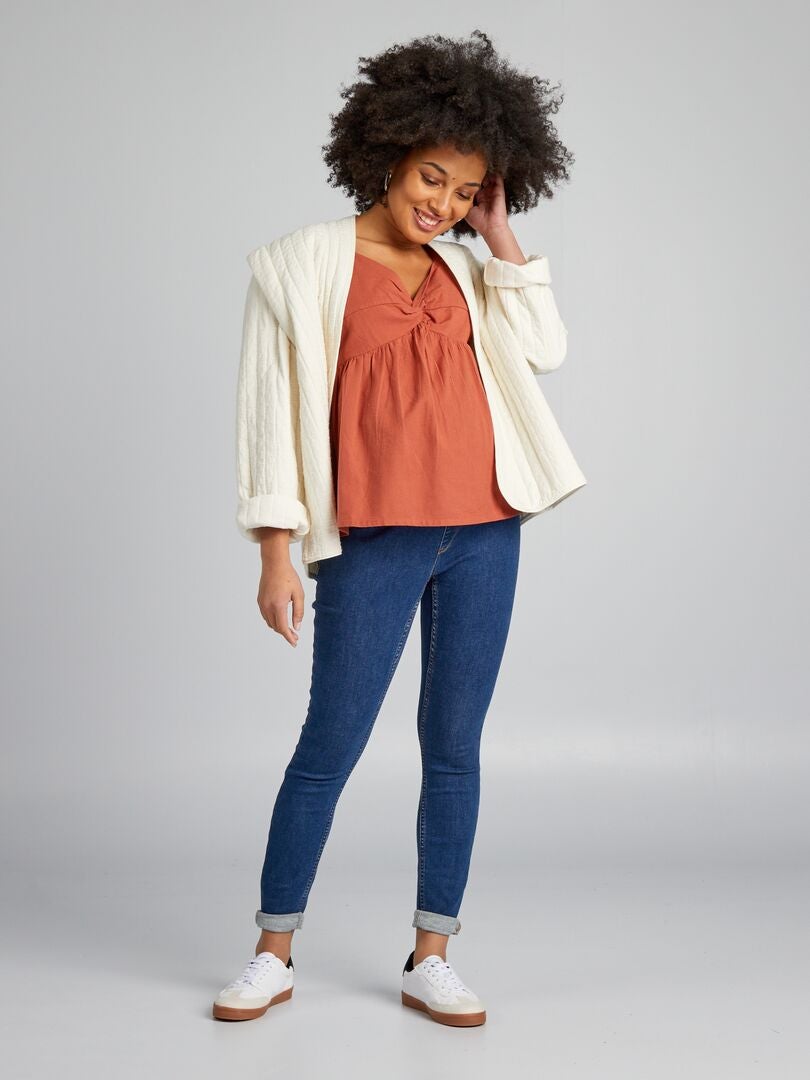 Linnen zwangerschapsblouse - ROOD