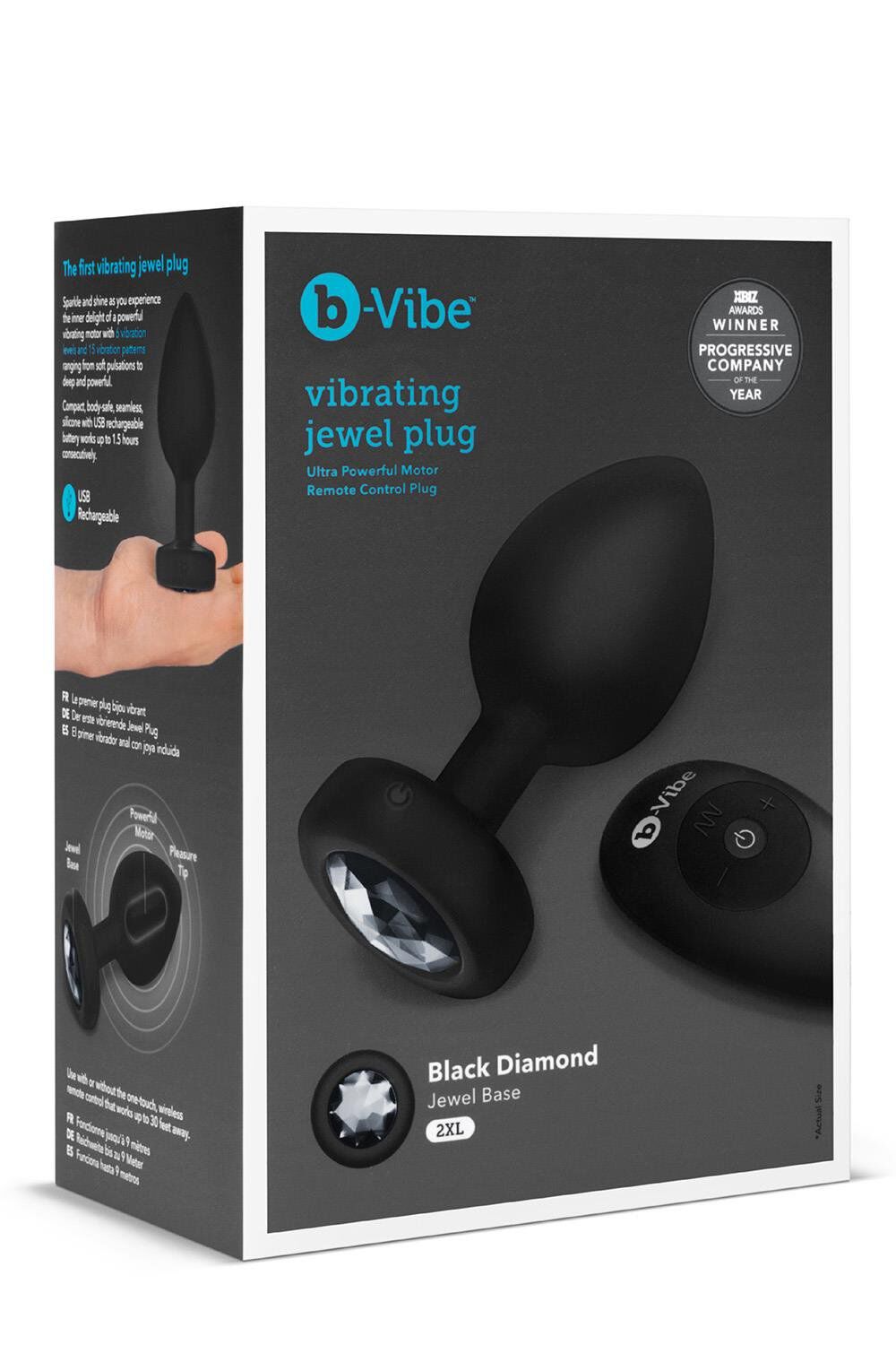 B-Vibe vibrirajući čep za dragulje XXL crni