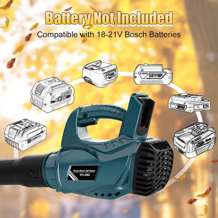 Soplador de hojas - TANBABY - 20.000 RPM - 290 km/h - 6 velocidades ajustables - Compatible con Bosch 18-21V