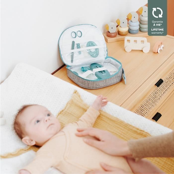 Kit per la cura del bambino Babymoov, 9 accessori, con termometro digitale, blu