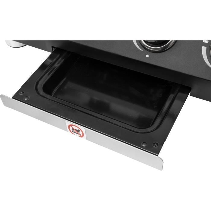 COOKING BOX Plancha à gaz PALMA - 4 feux - 10kW - 69x51x35 cm - Surface de cuisson: 62x35 cm - Noir