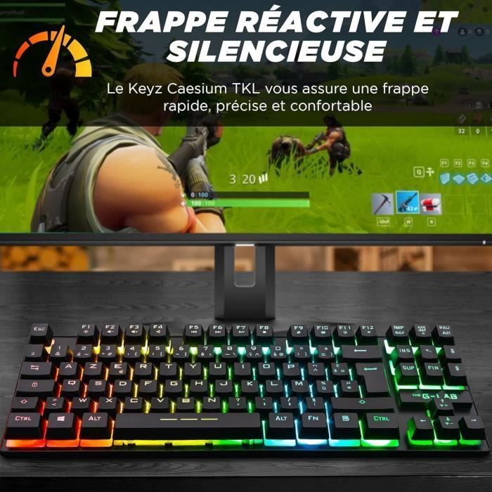 Gaming Keyboard - The G-Lab - KEYZ CAESIUM TKL - RGB - Wired - AZERTY - Black