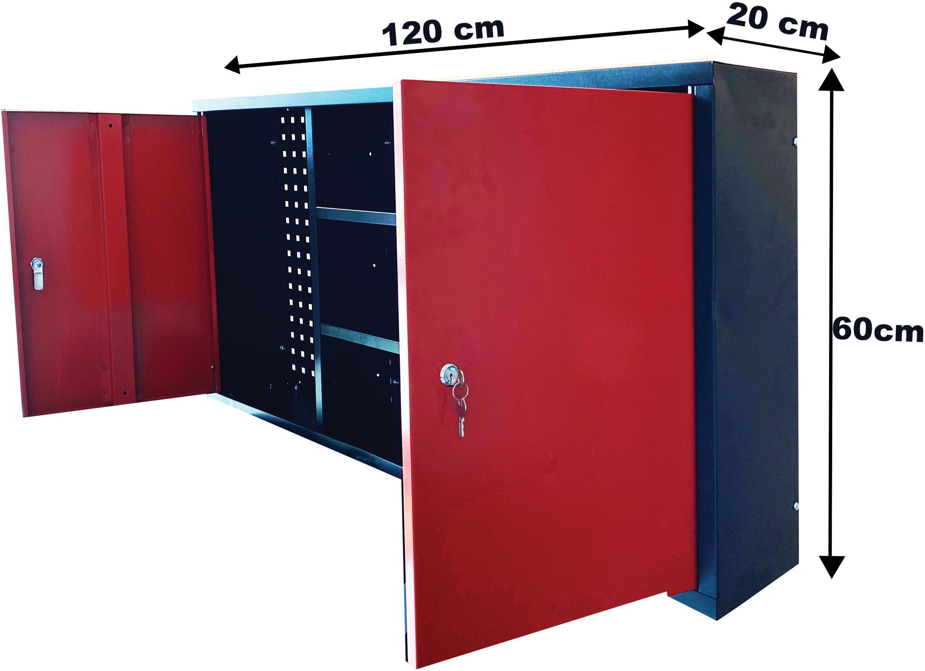 Komplette modulare Werkstatt – DEFPRO – Werkbank und Wandschrank – 190 cm – Stahlrahmen – bis 150 kg – verstellbare Füße