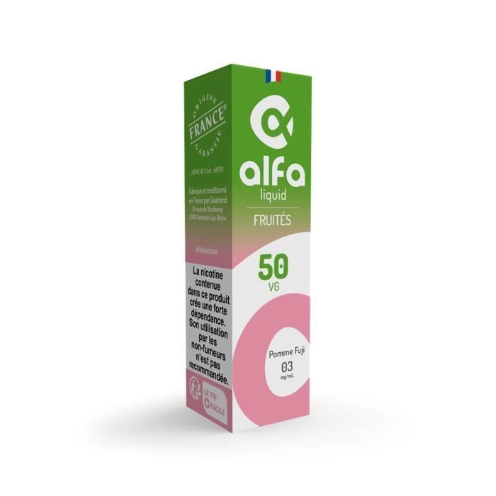 ELIQUIDE POMME FUJI ALFALIQUID - 3MG NICOTINE - 10ml - PG-VG 50-50
