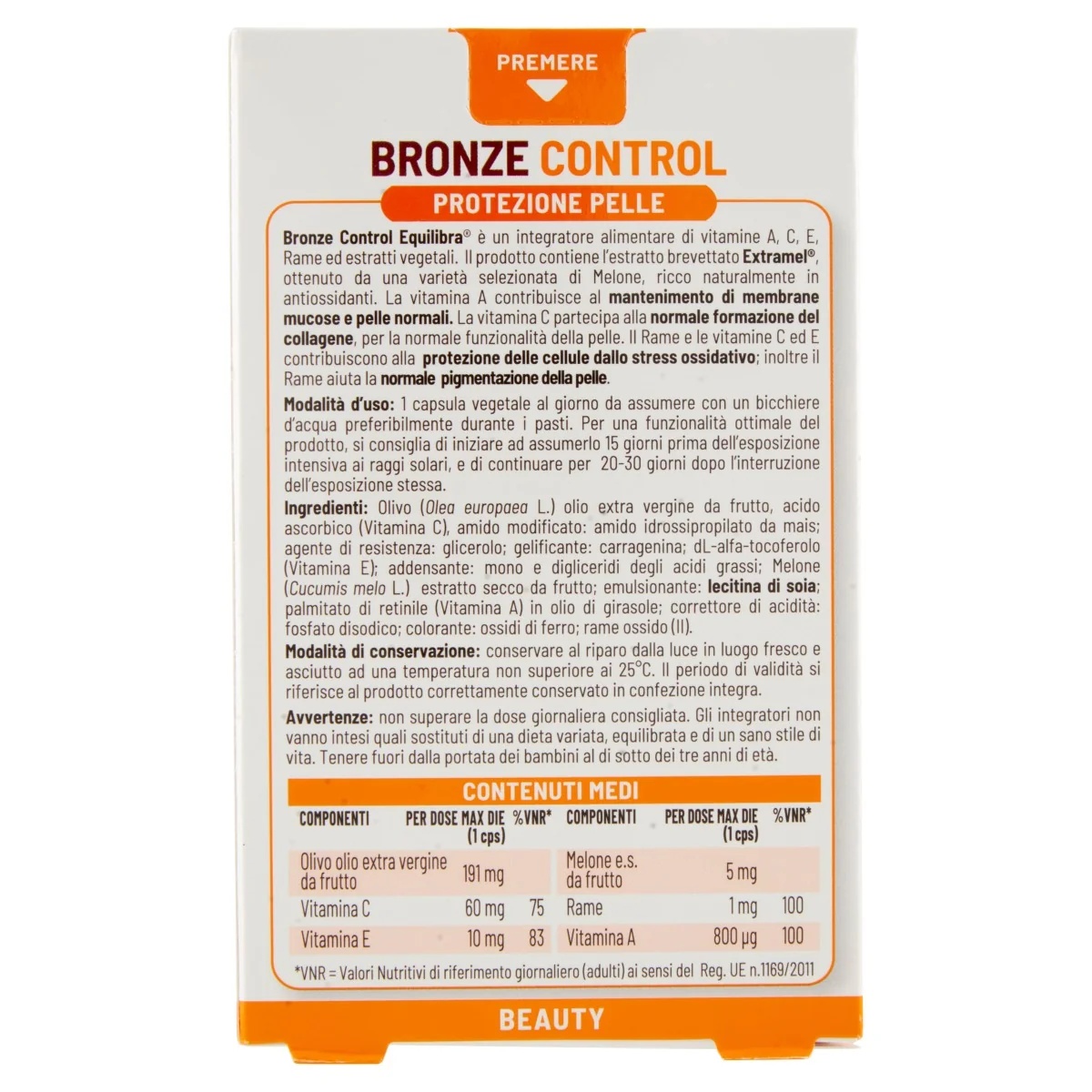 EQUILIBRA Equilibra Bronze Control 30 tabletten Voor een beschermde huid