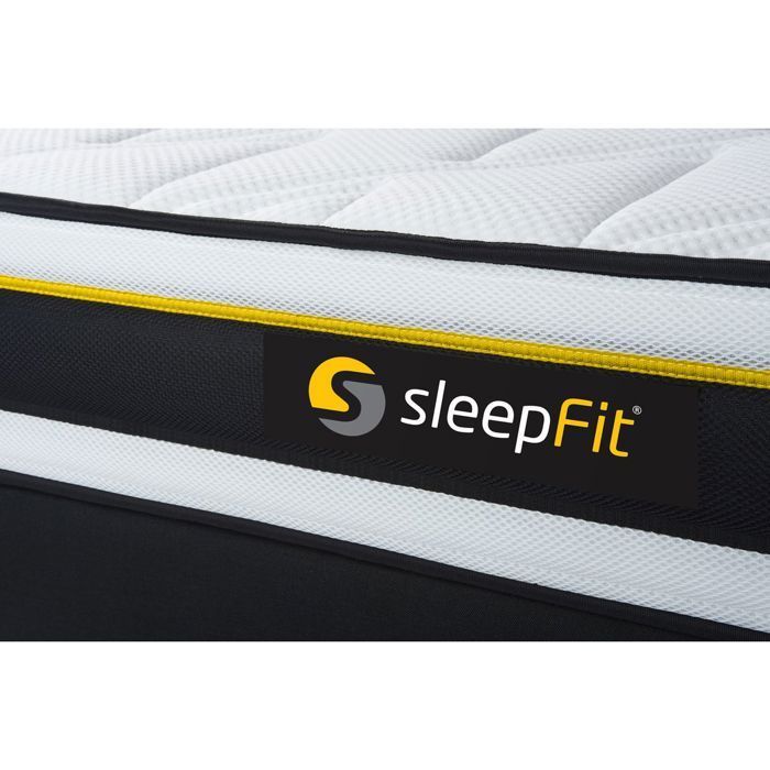 Ensemble double sommier 80x200 + matelas SOFT 160x200 - Noir - Mousse polyuréthane - Très ferme - A lattes