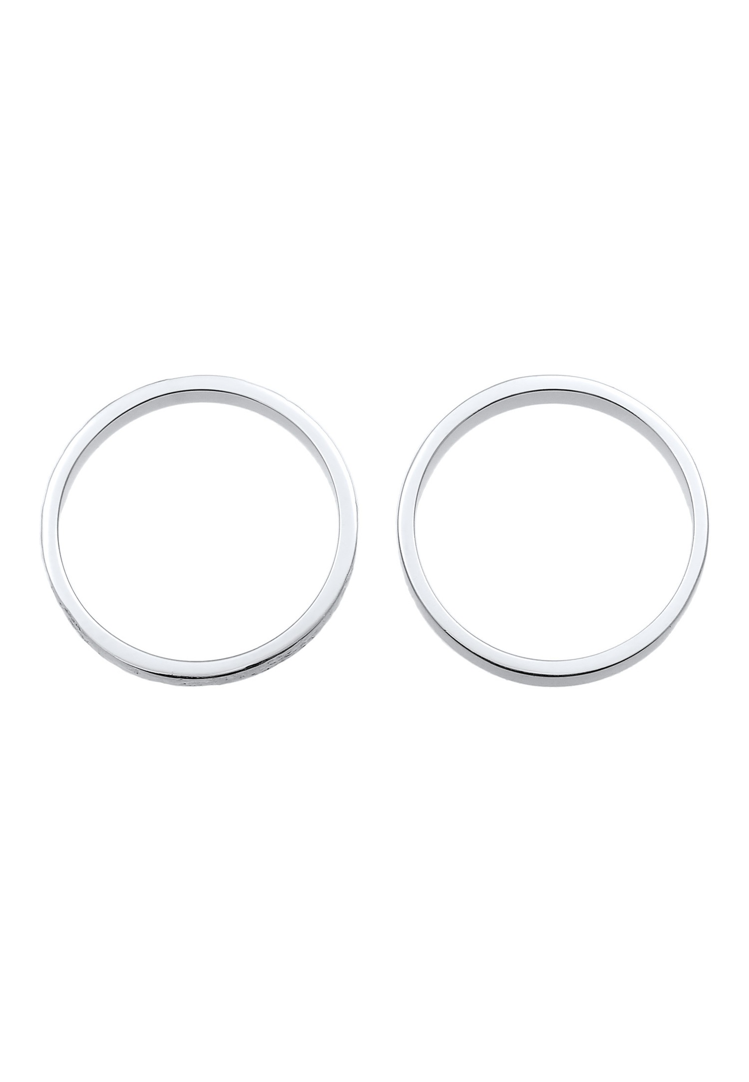 Elli Femmes Ensemble Basique Look Martelé Combinable en Argent Sterling 925