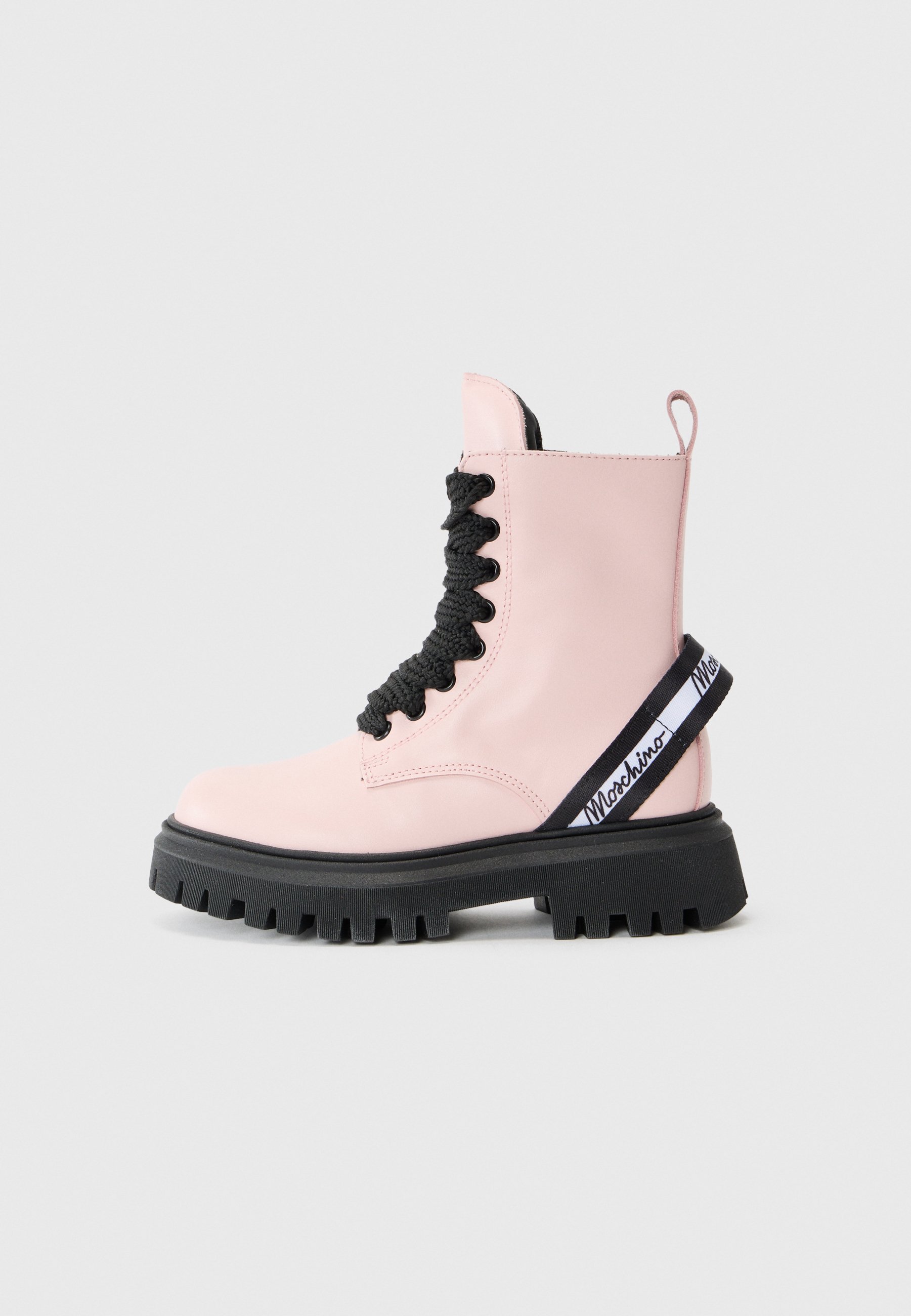 MOSCHINO UNISEX - Stivaletti stringati - rosa/nero/bianco