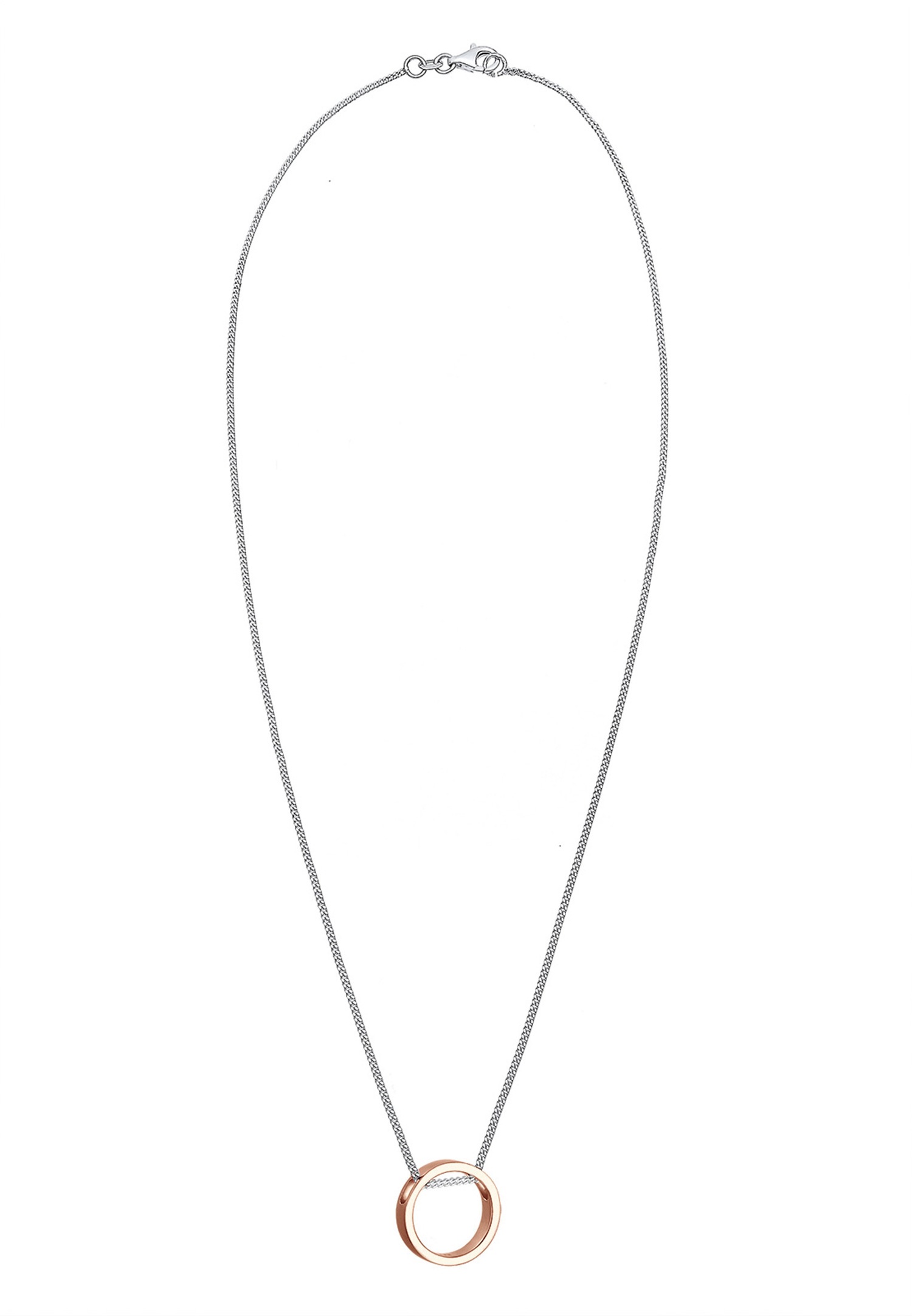 Elli Femme Pendentif Cercle Simple Bicolore - (925/1000) Argent