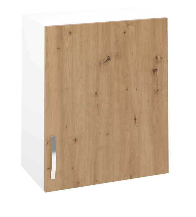 Meuble haut de cuisine avec 1 porte coloris Chêne Albar  - Hauteur 70 x Longueur 60 x profondeur 35 cm