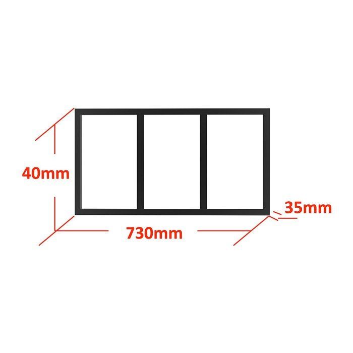 Imposte atelier en aluminium thermolaqué - L73 x H40 cm - Noir - BAYVIEW