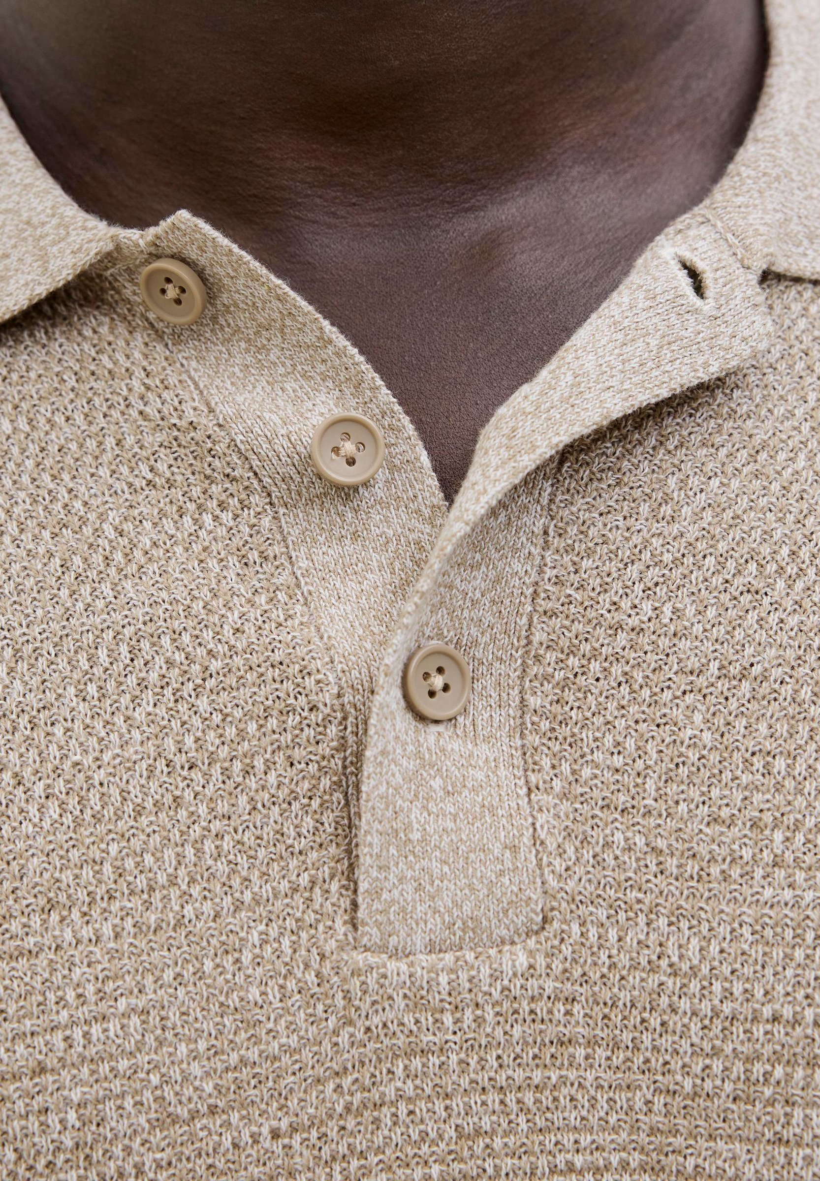 Jack & Jones JJEGEORGE LS SN - Poloshirt - korianderdetails met wit