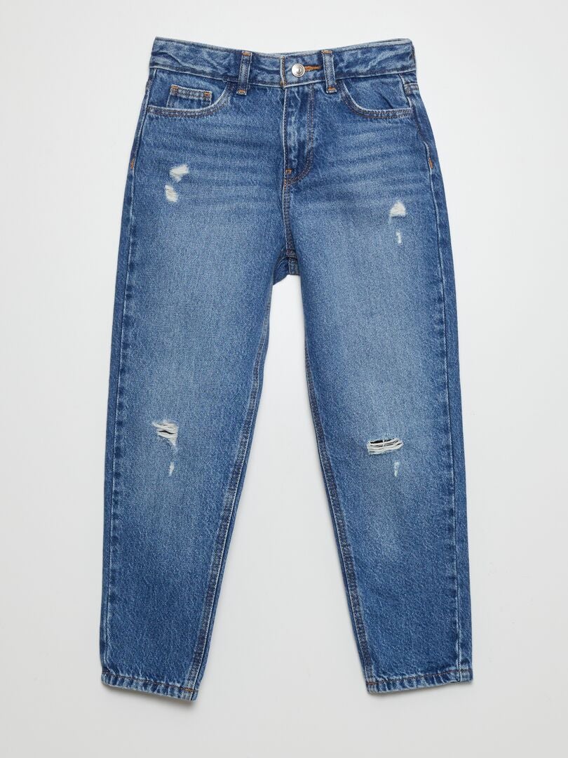 Pantalones vaqueros de talle alto - AZUL