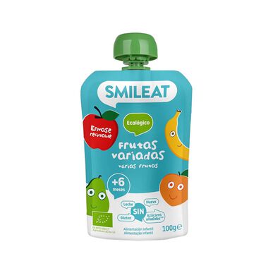 Smileat vrečka pijače z mešanim sadjem ekološka 9M sadna kaša vrečka 100 g 100 g