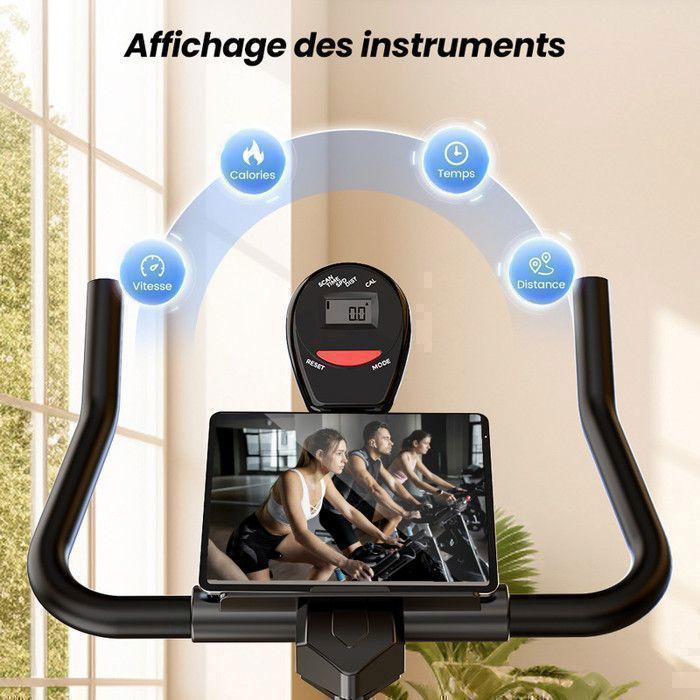 Vélo d'exercice, Vélo d'intérieur Silencieux avec écran LCD, Vélo d'Appartement Résistance Réglable - Formill  QK101