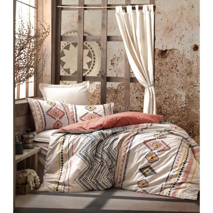 Beddenset - 1 dekbedovertrek 220 x 240 cm + 2 kussenslopen 60 x 60 cm - 100% versterkt katoen - Rood