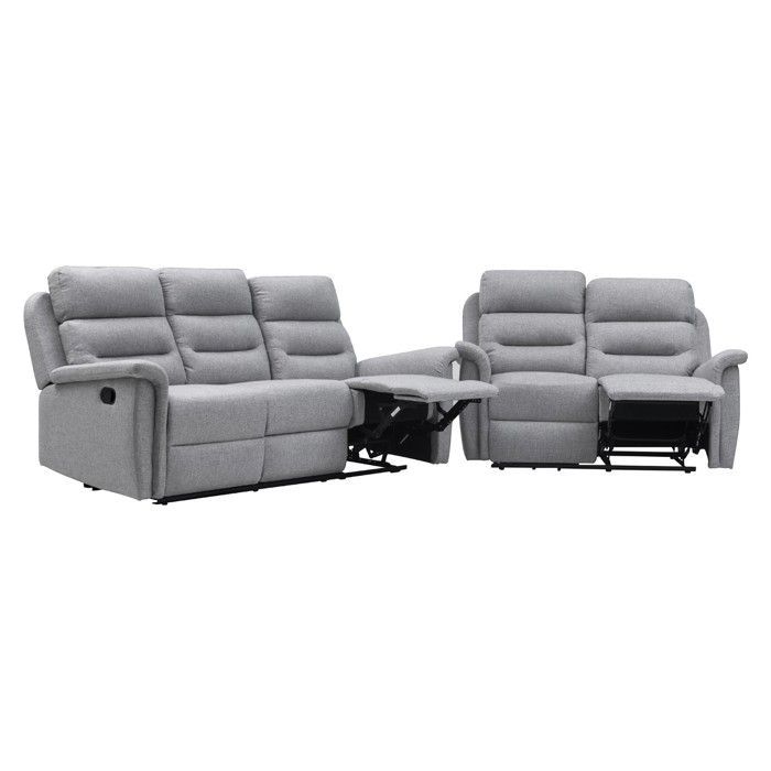 RELAXXO - Conjunto de sofá reclinável manual de 3 + 2 lugares em tecido