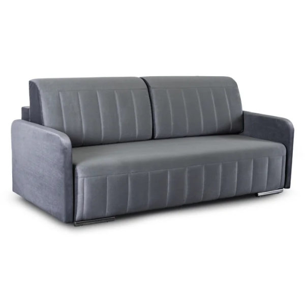Sofa Kanapa Rozkładana z Funkcją Spania Wersalka Dwuosobowa Szara LUMO