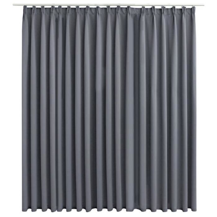 Rideau occultant - vidaXL - 290x245 cm - Gris - Polyester - Lavable en machine