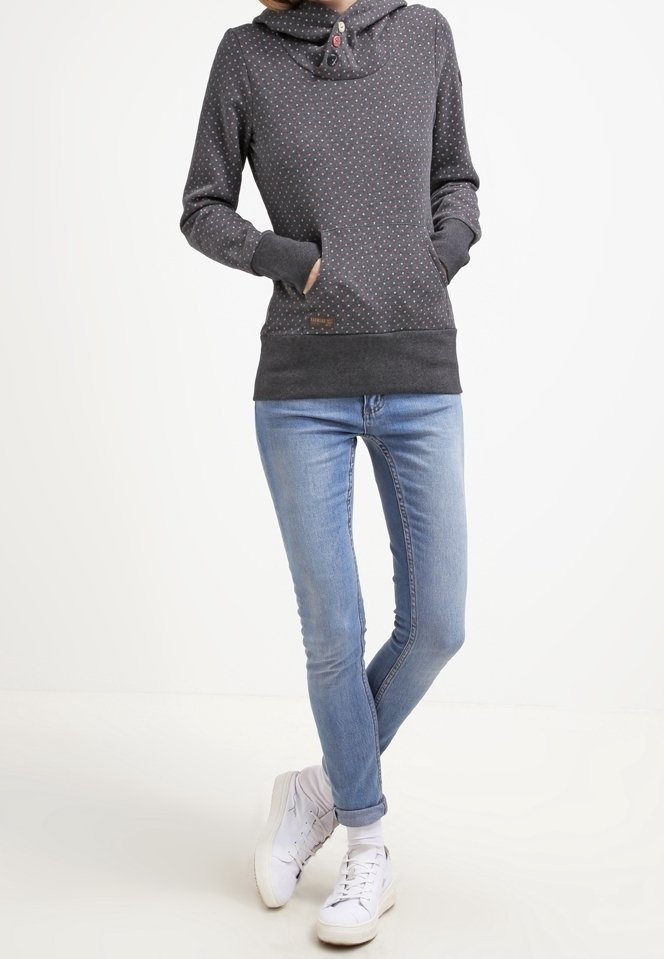Sweat à capuche en tissu ragwear - gris chiné