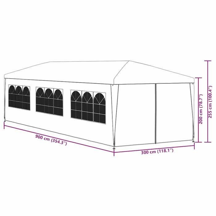 BARNUM Blanc - Sarazyj®Tente de réception Pliant/Tonnelle de fête - ANTI-UV - 3x9 m Blanc - J1940249