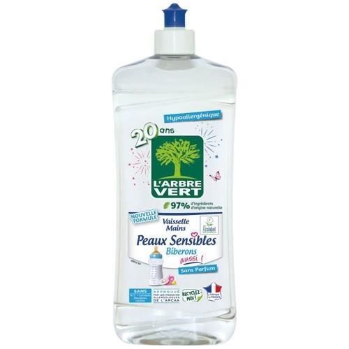 Liquide vaisselle - L'ARBRE VERT - Mains - Peaux sensibles & biberons - 750ml