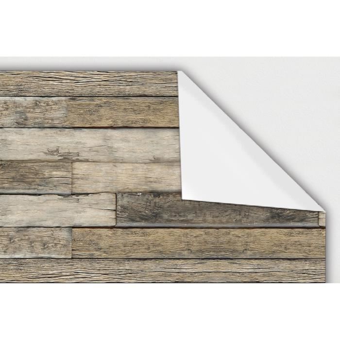 Panel antisalpicaduras adhesivo Panorama para cocina, textura de madera marrón, 60x200 cm - Panel antisalpicaduras adhesivo para cocina - Protector de pared para cocina