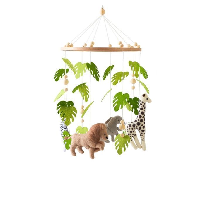 Bébé Mobile en Bois - Berceau cloche Bébé Jouet - AUCUNE - Forêt animal lit cloche - Cadeau pour bébé filles garçons Label