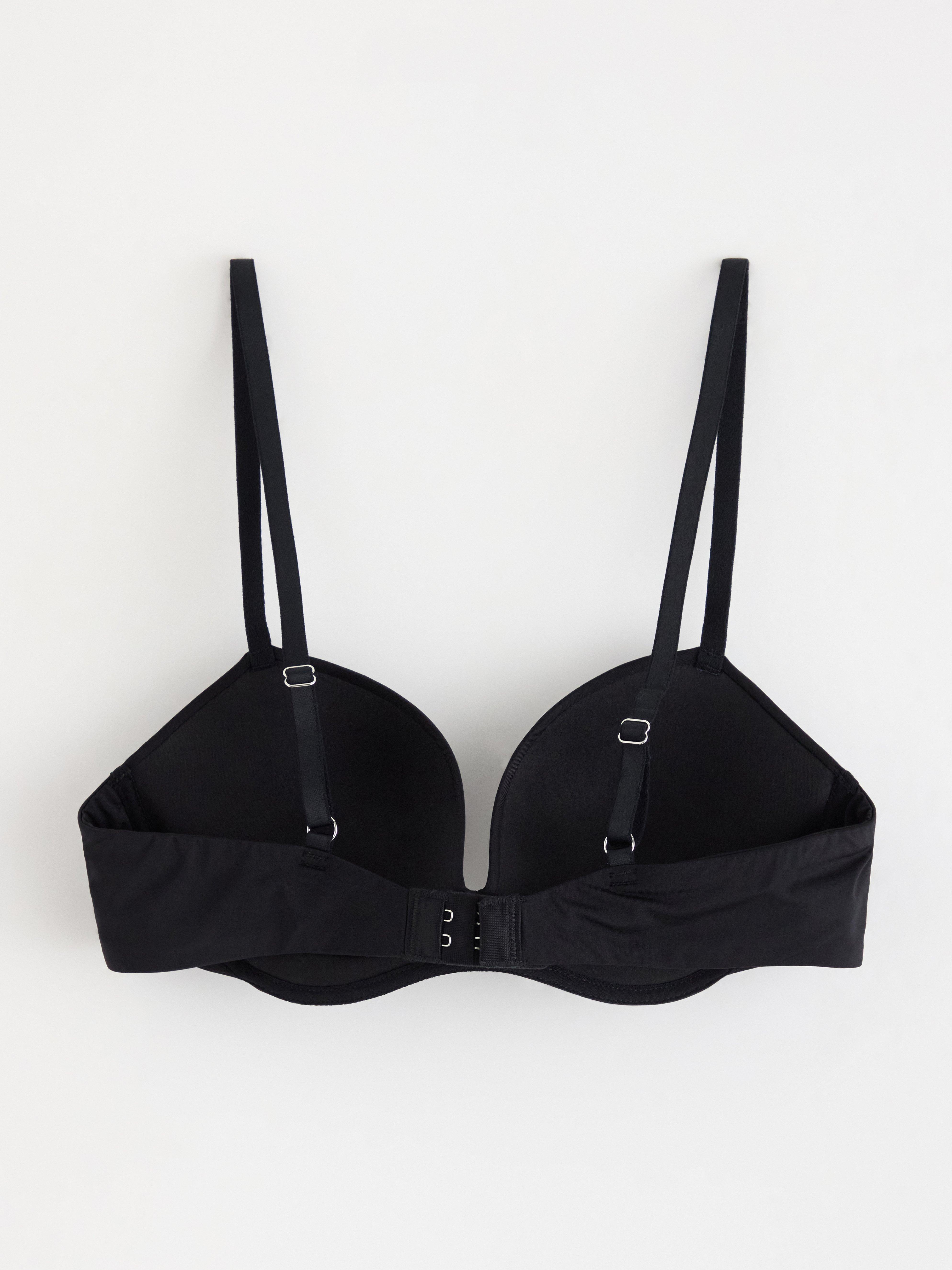 Bygellös bh med push-up svart