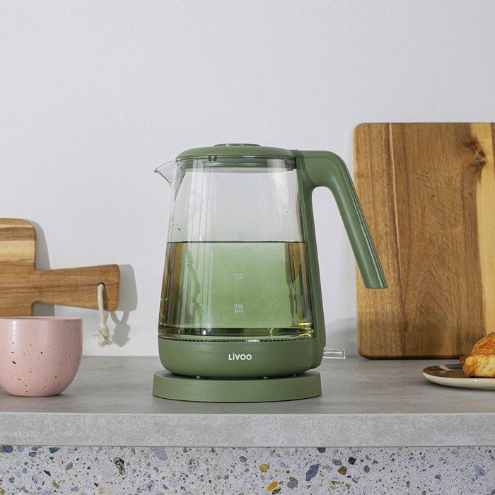 Wasserkocher – LIVOO – DOD216V – 2200 W – 1,7 l – Glas / Grün