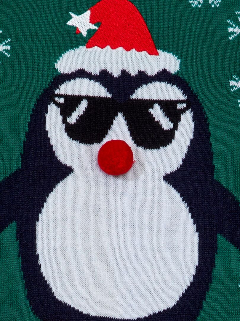 Bedrukte kerstjurk - Groen