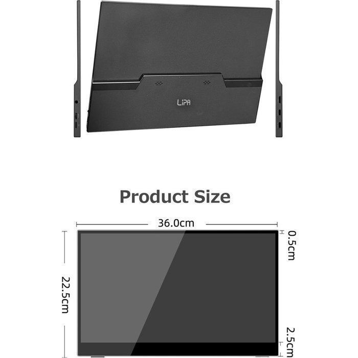 Moniteur Portable - Lipa - AX-60T - Ultra HD 4K - Écran Tactile - 15,6 pouces